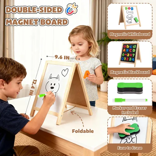 Miniatura 3 de GINMIC Letras y Números Magnéticos con Tablero Magnético, Imanes Alfabeto ABC, Juguetes de Aprendizaje y Educación - Símbolos Matemáticos
