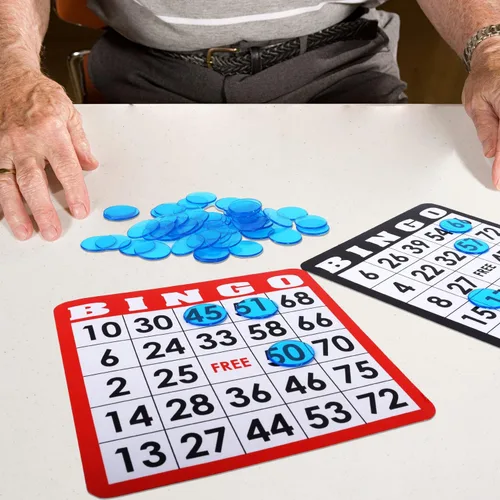 Miniatura 4 de GSE Games & Sports Expert Blue Bingo Chips, 500 fichas de conteo transparentes de alto contraste de 3/4 pulgadas para juegos de bingo, fiestas Azul