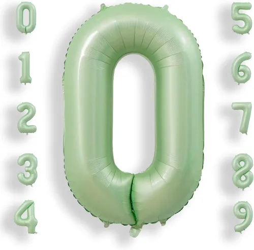 Miniatura 18 de AULE Globos grandes de 40 pulgadas con números 0 azules, globos grandes de números de aluminio, decoraciones de fiesta de cumpleaños de helio