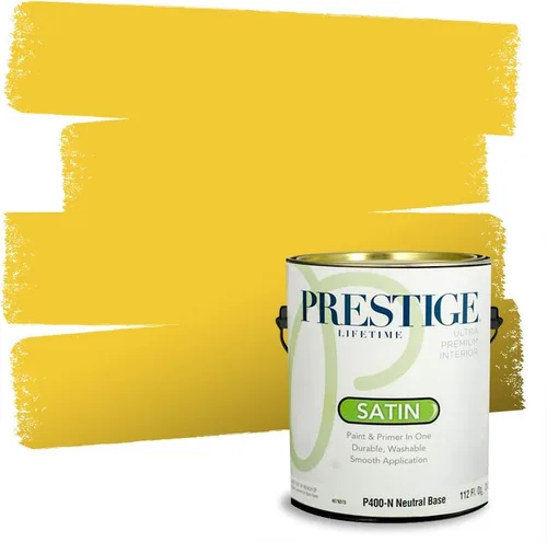 Miniatura 32 de PRESTIGE Pinturas Pintura Exterior e Imprimación En Uno, 1 Galón, Satinado, Pareja Comparable de Benjamin Moore* Amarillo* 320BM-PCM