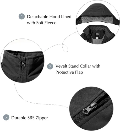 Miniatura 6 de ZSHOW Chaqueta de esquí para niña, impermeable, abrigo de invierno de forro polar con capucha