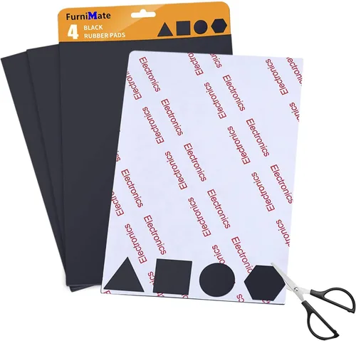 Miniatura 8 de Almohadillas de goma antideslizantes, almohadillas de silicona antideslizantes, almohadillas adhesivas de goma de 4 x 40 pulgadas, color negro