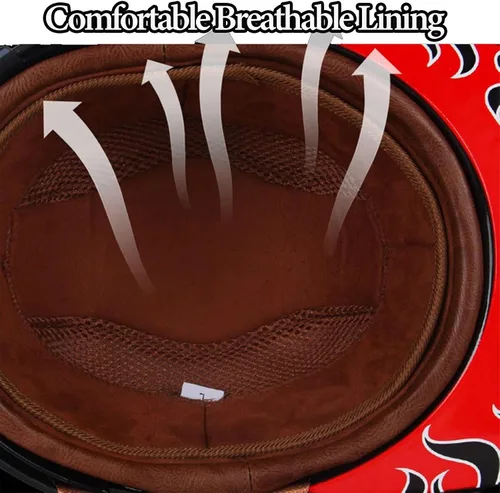 Miniatura 4 de Gorra de béisbol para motocicleta, 3 unidades, aprobado por DOT, estilo vintage, cara abierta, unisex, para adultos, medios cascos de doble lente