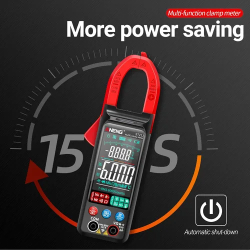 Miniatura 7 de ANENG Medidor de abrazadera Probador multímetro Rango automático TRMS 6000 cuentas Voltaje de corriente AC/DC Ohm Volt Amp Meter Meansures NCV