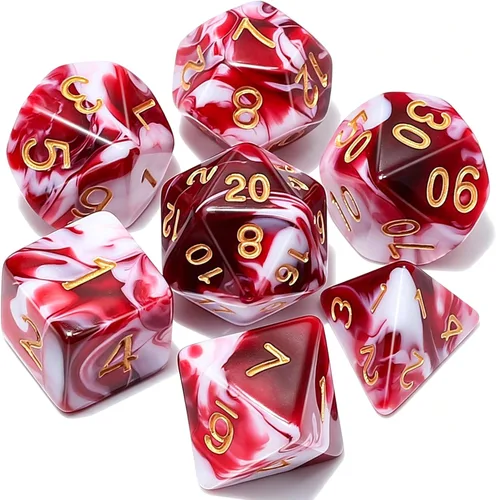 Miniatura 7 de QMAY DND Juego de Dados - 7 Piezas de Dados Poliédricos con Bolsa de Dados D&D para Mazmorras y Dragones, RPG, MTG, Juegos de Rol