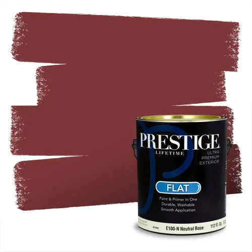 Miniatura 294 de Prestige Paints Pintura exterior e imprimación en uno, 1 galón, plano, coincidencia comparable de Valspar* Amber Rose*