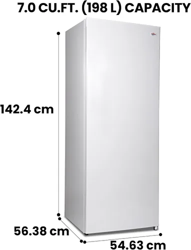 Miniatura 7 de Congelador vertical Koolatron - 4 estantes de rejilla fija, listo para garaje, almacenamiento de carne, descongelación manual, ahorro de espacio