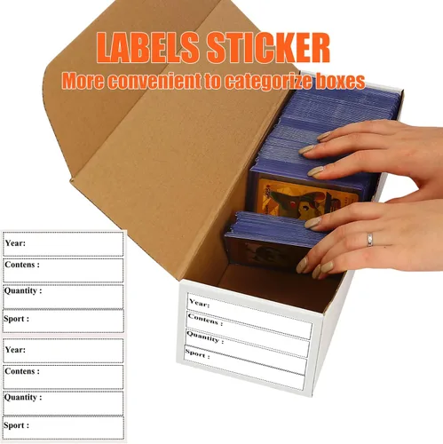 Miniatura 3 de Caja de almacenamiento de tarjetas coleccionables, paquete de 8 cajas de cartón corrugado de 6400 unidades con almacenamiento y colección