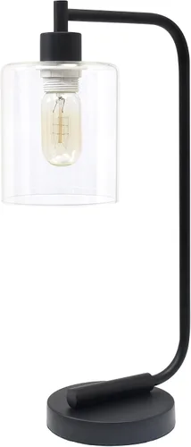 Miniatura 14 de Simple Designs LD1036-CHR Bronson Lámpara de Mesa de Linterna de Hierro Industrial Estilo Antiguo para Escritorio y Mesita de Noche con Pantalla