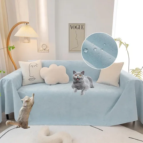 Miniatura 36 de STACYPIK Funda de sofá gris impermeable para perros, funda de sofá antideslizante para sofá de 3 cojines, funda seccional lavable para forma de L