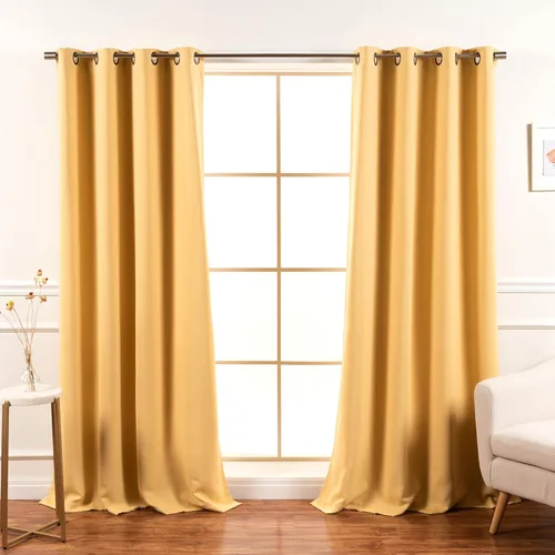 Miniatura 45 de Best Home Fashion Cortinas Opacas 2 Paneles - Tratamiento de Ventana con Aislamiento Térmico Premium Cortinas Opacas para Dormitorio - Parte Castaño