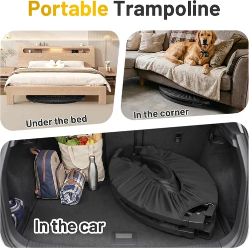 Miniatura 6 de CLORIS Trampolín plegable de 40 pulgadas con mango de espuma ajustable, con funda acolchada segura, el mejor regalo.