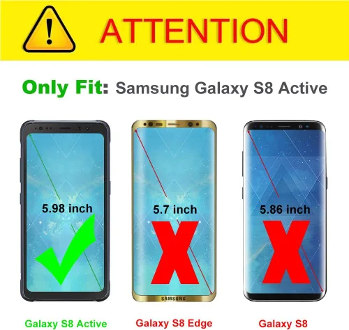 Miniatura 2 de J&D Funda compatible con Galaxy S8 Active, resistente de doble capa híbrida a prueba de golpes, resistente, no para S8 o S8 Edge, color negro
