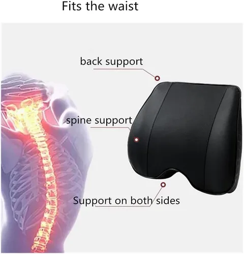 Miniatura 6 de Kit de almohada lumbar y cuello de automóvil, cojín ergonómico de espuma viscoelástica, alivia la fatiga de conducción, cómodo cuello y espalda