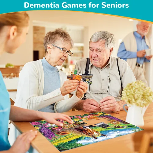 Miniatura 7 de 6 Paquetes de 24 Rompecabezas de Piezas Grandes para Personas Mayores, Productos para Demencia y Alzheimer, Juego de Memoria y Cognitivo Fácil
