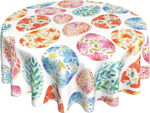 Miniatura 15 de Gianlaima Mantel redondo de primavera con diseño de mariposa azul azalea rosa, impermeable, lavable, para el hogar, restaurante, cocina, picnic
