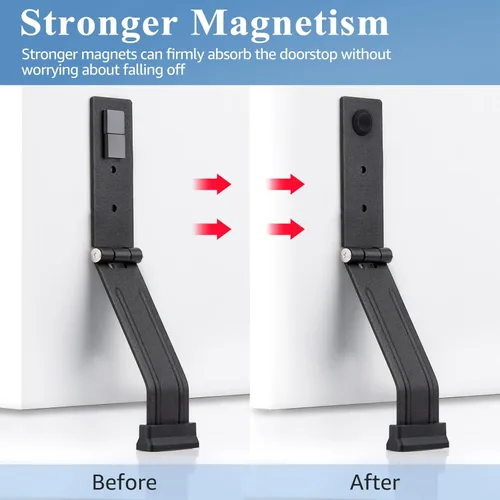 Miniatura 8 de Tope de puerta abatible para parte inferior de la puerta, tope de puerta de metal resistente con punta de goma, tapón de apertura de puerta de piso