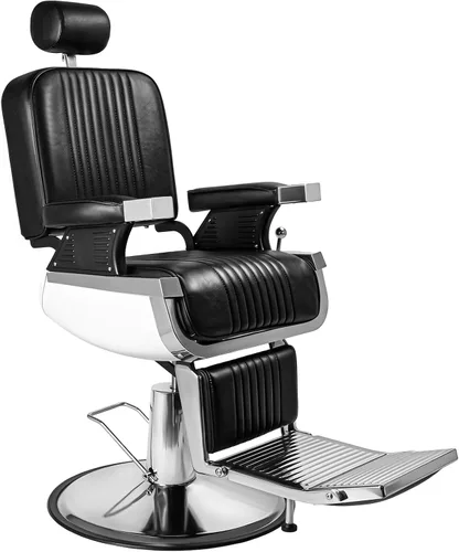 Winado Silla de peluquería reclinable resistente con reposacabezas y soporta hasta 500 libras y 360 grados giratoria, silla de spa profesional Negro