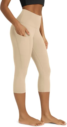 Miniatura 97 de ODODOS - Leggings capri de cintura alta para mujer con bolsillos, control de abdomen, no se transparentan, para entrenamiento atlético, running