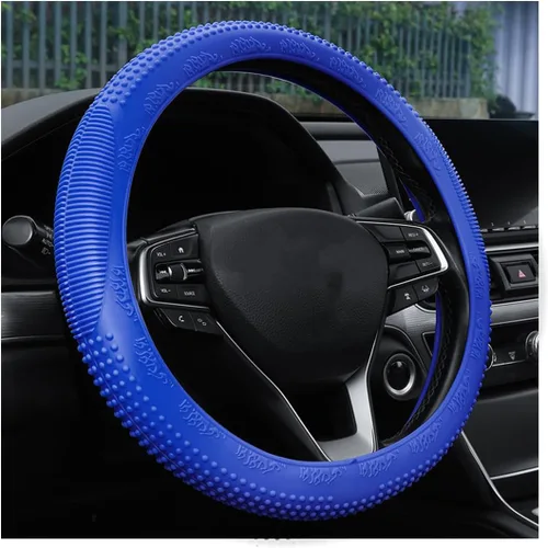 Miniatura 10 de Funda para volante Bittwee, protector de volante de silicona para coche, cubiertas antideslizantes y sin olor para volante, universal de 14-15