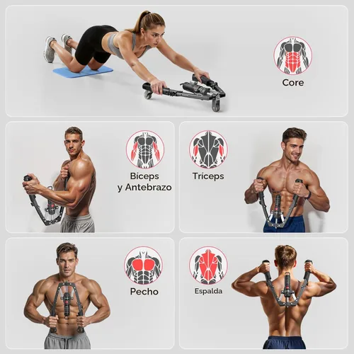 Miniatura 5 de FLYBIRD Torcedor de Pecho y Brazo y Entrenador de Core, equipo de entrenamiento de pecho CoreFlex Twister de potencia hidráulica, 22-440 libras