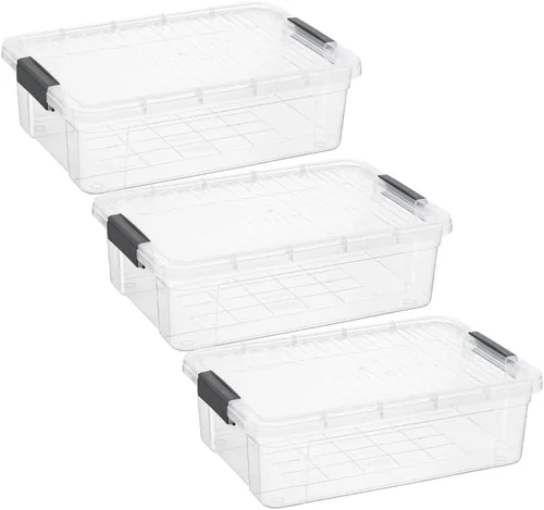 Miniatura 30 de Superio Cajas de almacenamiento transparentes con tapas, contenedores de plástico de 2.5 cuartos de galón para organizar, cajas apilables, sin BPA