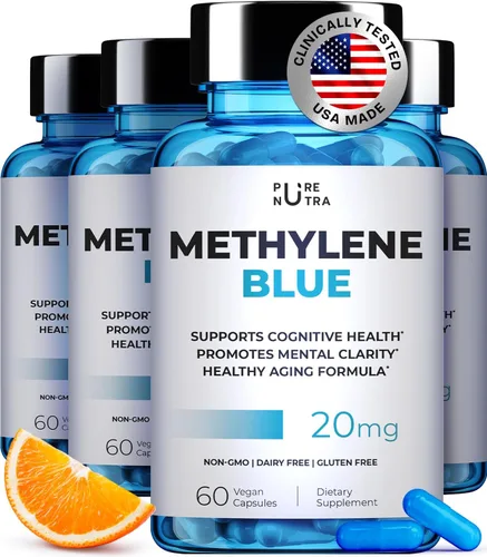 Miniatura 11 de Ultimate Methylene Blue Cápsulas para humanos 20 mg – Combustible de enfoque y vitaminas de memoria Grado farmacéutico de metileno azul 2%