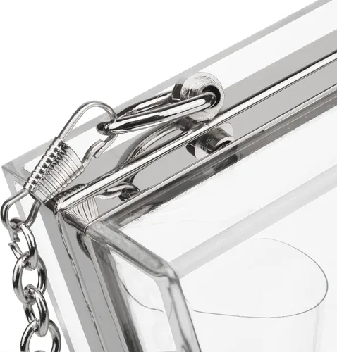 Miniatura 4 de Bolsa cuadrada de noche, de acrílico transparente Jelly para mujer, bonita bolsa de hombro para cenas, fiestas, viajes.