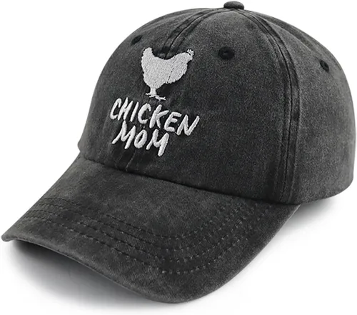 Miniatura 2 de Kpainath Gorro de béisbol de gallina de granja bordada de algodón lavado ajustable divertido