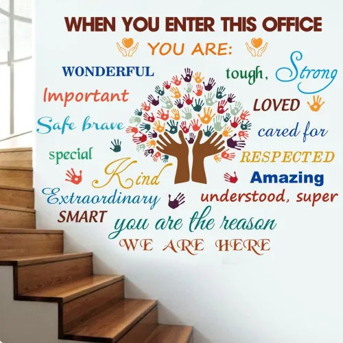 Miniatura 3 de Calcomanías de Pared con Citas Inspiradoras para Oficina - Adhesivos Motivacionales de Trabajo en Equipo, Letras Positivas y Palabras Espirituales