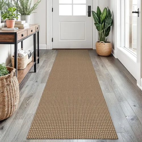 Miniatura 160 de EARTHALL Alfombra de pasillo 3x14 pies, alfombras lavables extra largas para pasillos, tejidas, antideslizante, alfombra trenzada para entrada