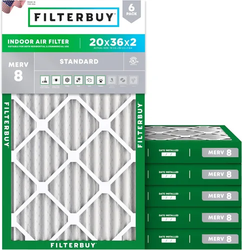 Miniatura 93 de Filterbuy Filtro de aire MERV 8 de 8 x 14 x 1 pulgadas para defensa contra el polvo y las alergias (paquete de 6), electrostático plisado HVAC