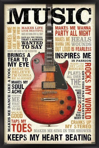 Miniatura 7 de Trends International Music Inspires Me Wall Poster, 14.725" x 22.375", Barnwood Framed Version