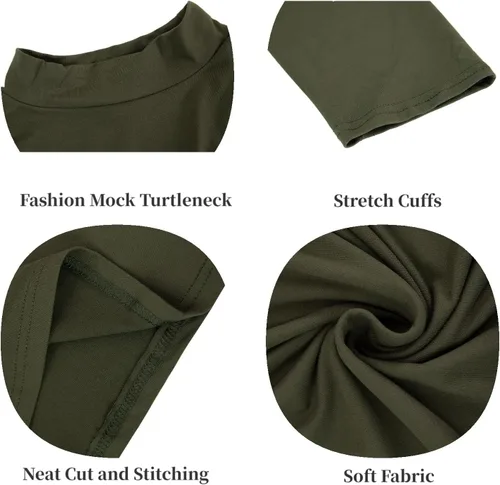 Miniatura 5 de Rela Bota Camisetas de moda para hombre, camisetas de cuello alto falso, ropa interior térmica, manga larga, ajustada, elástica, básica