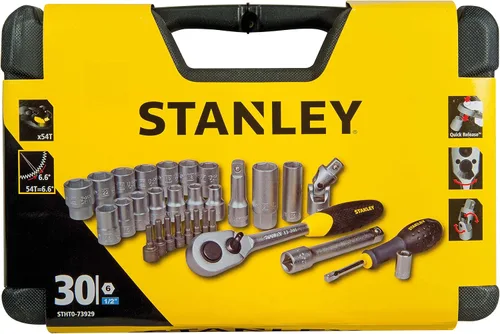 Miniatura 3 de Stanley STHT0-73929 - Llave de vaso de satén, plata, 1/2 pulgada, juego de 30 piezas