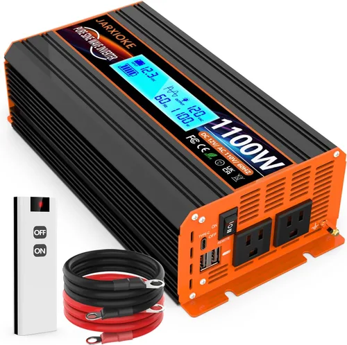 Miniatura 12 de Inversor de Potencia de Onda Sinusoidal Pura de 2500 Vatios, Convertidor de 12V DC a 110V 120V para Familia, RV, Sistema Solar Fuera de la Red