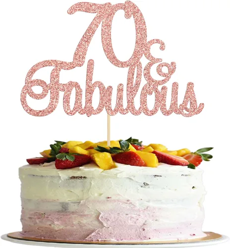 Miniatura 19 de Gyufise 1 decoración de pastel de 10 y fabulosa decoración de pastel de oro rosa con purpurina de diez y fabulosos adornos para tartas de feliz 10º