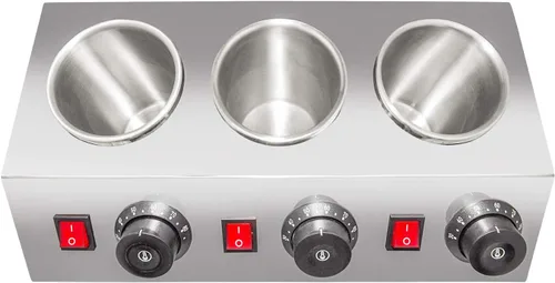 Miniatura 9 de ALDKitchen Dispensador de salsa Calentador eléctrico de salsa Calentador de salsa comercial Acero inoxidable 110 V (3 cabezas)