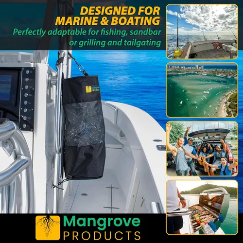 Miniatura 2 de Mangrove Products: Bote de basura portátil para barco, bolsa de basura reutilizable, equipo de navegación, almacenamiento de barcos, accesorios Negro