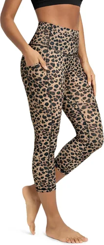 Miniatura 74 de ODODOS - Leggings capri de cintura alta para mujer con bolsillos, control de abdomen, no se transparentan, para entrenamiento atlético, running