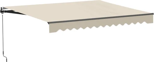 Aleko Toldo manual de estilo caribeño de 10 x 8 pies, con marco negro, protección UV, con manivela de mano y marco de acero duradero para terraza,