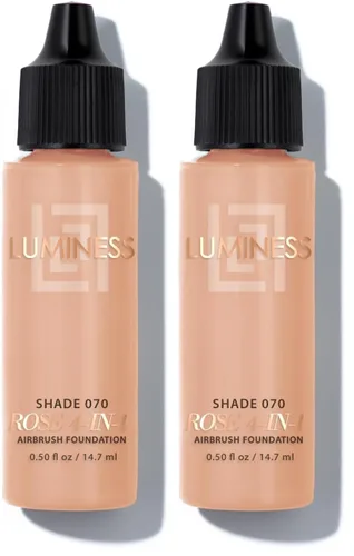 Luminess Air Rose - Base para aerógrafo 4 en 1, sombra 070, 0.50 onzas, cálida (paquete de 2)