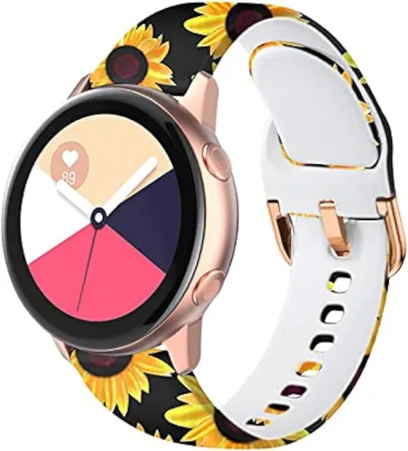Miniatura 22 de Correas florales compatibles con Samsung Active 2, Watch Band de 1.575 pulgadas/1.732 pulgadas, Active Watch Band 1.575 pulgadas, correa de silicona
