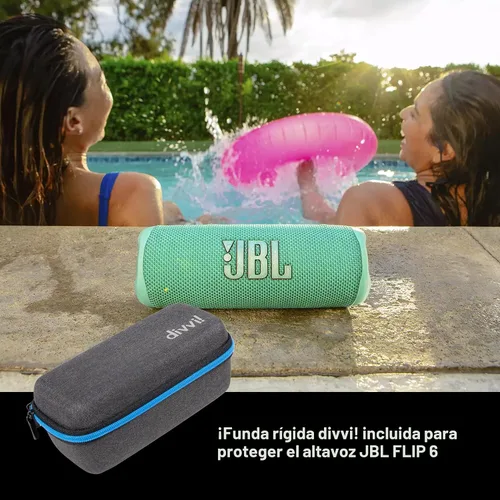 Miniatura 2 de JBL Flip 6 (negro) + paquete con divvi! Funda protectora rígida