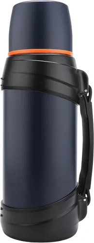 Termos de café grandes de 64 onzas / medio galón para viajes, jarra de agua aislada al vacío clásica con taza de plástico, botella de bebida aislada