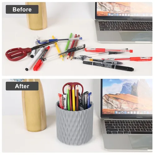 Miniatura 5 de Organizador de brochas de maquillaje, rotación de 360°, vaso de 5 ranuras para cosméticos, lápices labiales, bolígrafos, organizador de tocador