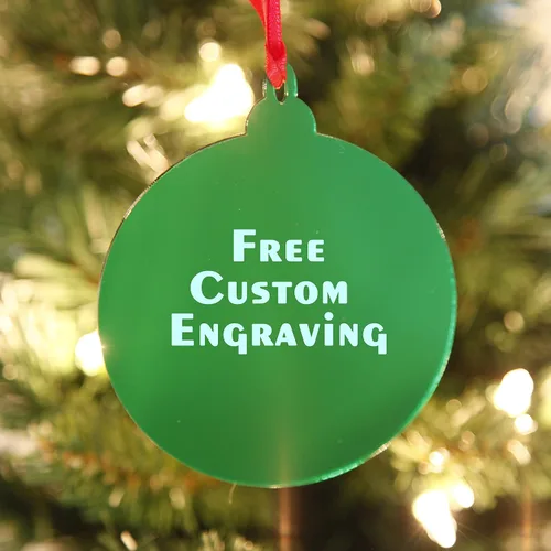 Miniatura 8 de Adornos de Navidad personalizados de copo de nieve para 2025 - Decoraciones de Navidad grabadas personalizadas para árbol, acrílico dorado espejado