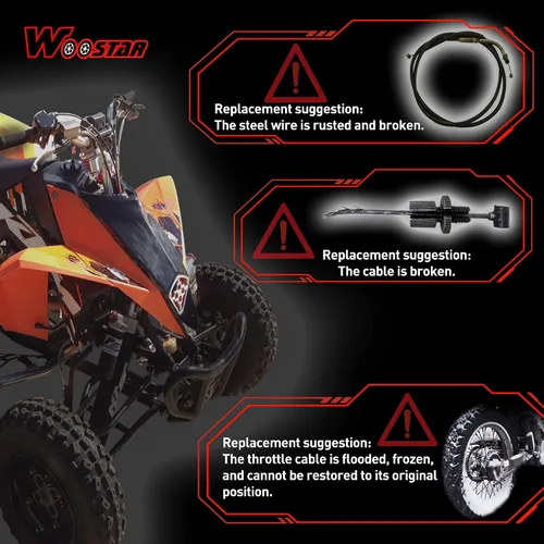 Miniatura 7 de WOOSTAR Cable del acelerador de 37.6 pulgadas de repuesto para moto Apollo RFZ 125cc 50cc 70cc 110cc Dirt Pit Bike