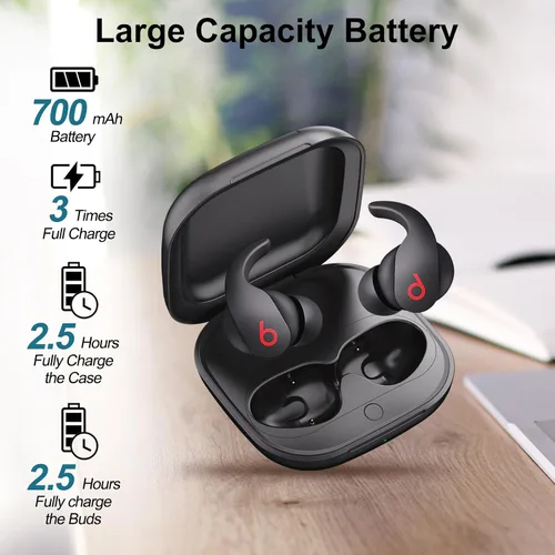 Miniatura 3 de Funda de carga inalámbrica para Beats Fit Pro, cargador de repuesto para Beats Fit Pro con emparejamiento Bluetooth, batería integrada de 700 mAh