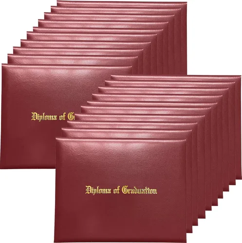 Miniatura 38 de MyGradDay Cubierta de diploma impresa 8.5x11 titular del diploma de graduación cubierta de cuero liso tamaño carta negro